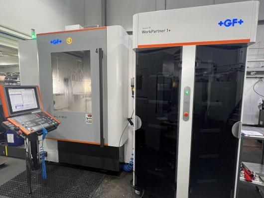 GF Mill E 700 U 5-axis machine with System 3R WorkPartner 1+ automation at Pulse Engineering