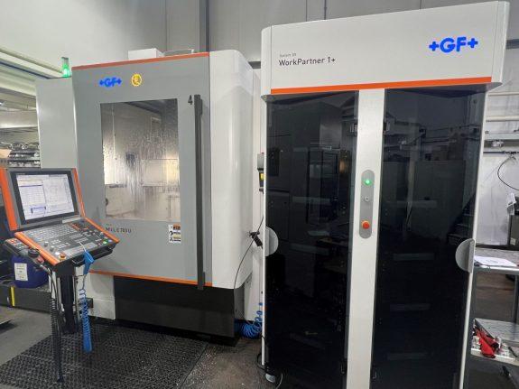 GF Mill E 700 U 5-axis machine with System 3R WorkPartner 1+ automation at Pulse Engineering