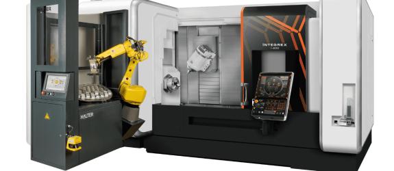 Mazak machining centre with robot automation cell