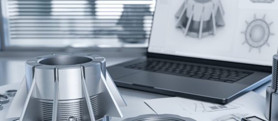 CAD/CAM programming of a turned component on a laptop